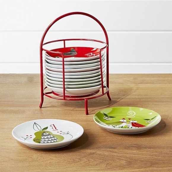Crate Barrel 12 Days of Christmas Suzy Ultman Appetizer Plates